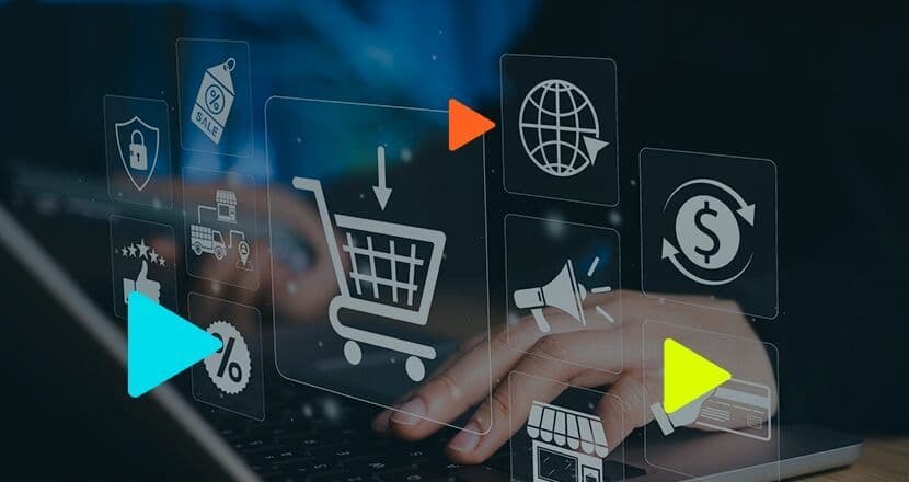 Ícones de e-commerce e marketing digital