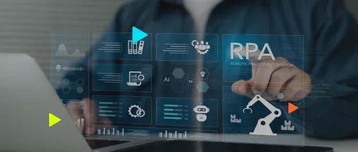 Interação com interface de automação robótica RPA.