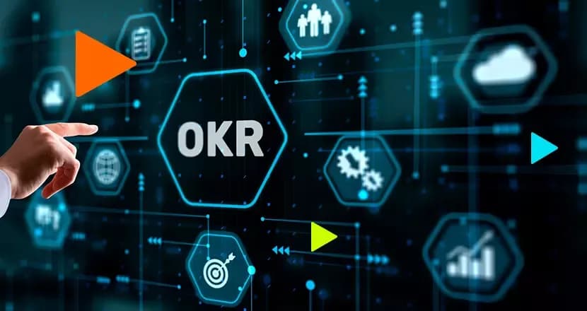 imagem com elementos representando okr