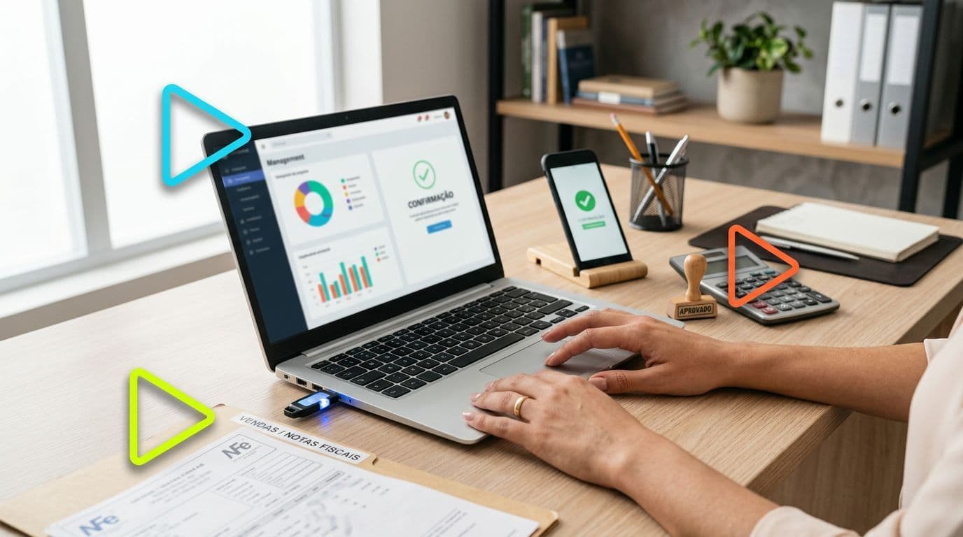 Pessoa analisando dados financeiros em um escritório moderno