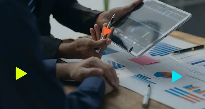 Análise de dados em gráficos e tablet