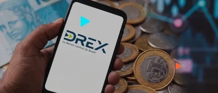 Aplicativo Drex do Banco Central do Brasil em um smartphone.