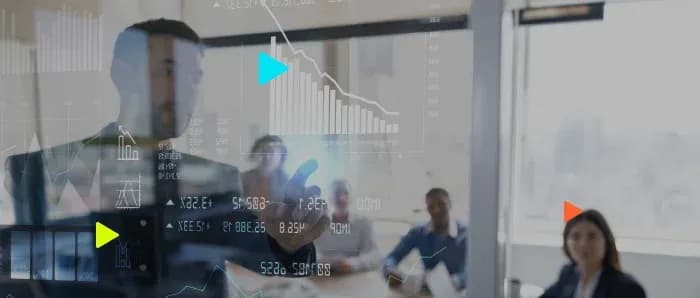 Apresentação de dados em reunião de negócios
