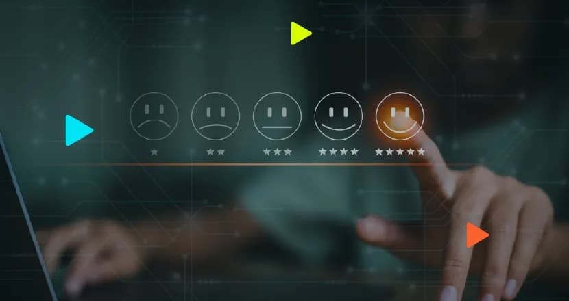 Avaliação de satisfação com ícones de emojis