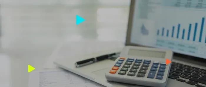 Calculadora e gráficos em mesa de trabalho