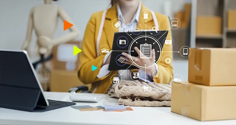 Empreendedor utilizando o erp para comércio