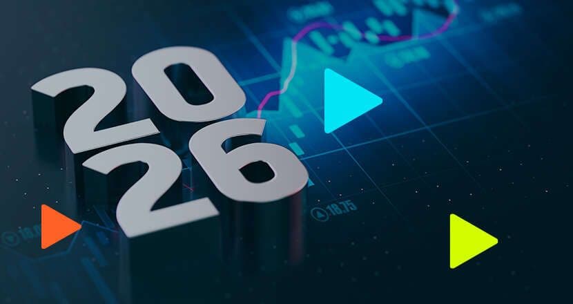 Números 2026 sobre gráfico financeiro