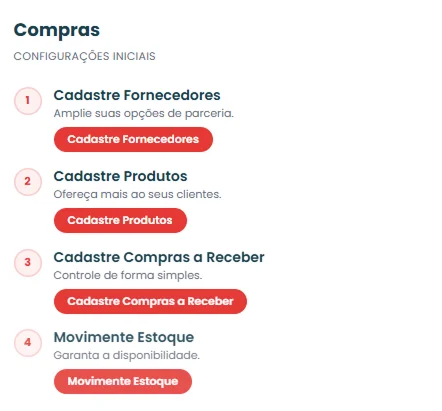 Tela de controle do estoque