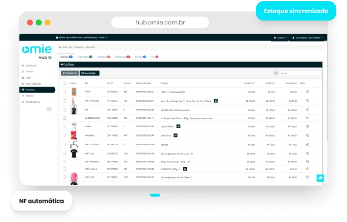 Imagem do sistema Omie Hub