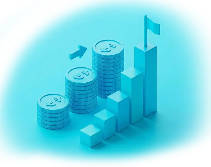 Imagem de fundo de uma pirâmide contendo moedas