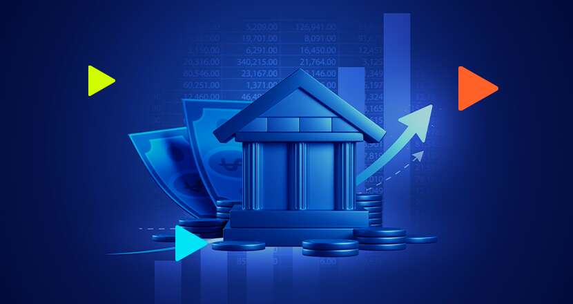 Blog da Omie 10 Imagem ilustrativa de banco com gráficos e dinheiro