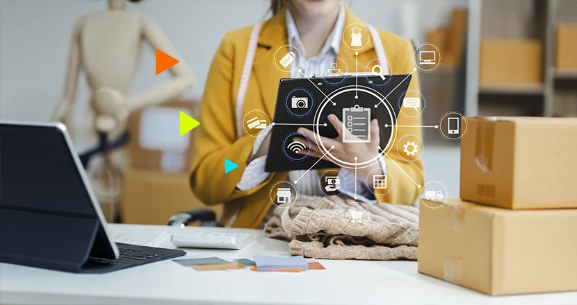 Empreendedor utilizando o erp para comércio