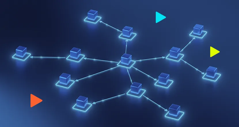Diagrama de rede com nós conectados