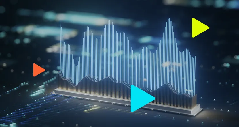 Gráfico de dados com formas geométricas coloridas