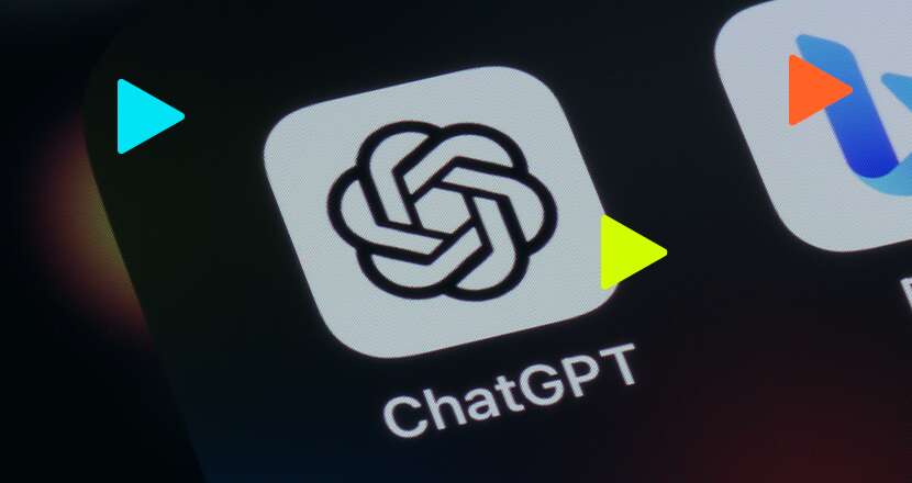 Ícone do aplicativo ChatGPT em fundo colorido