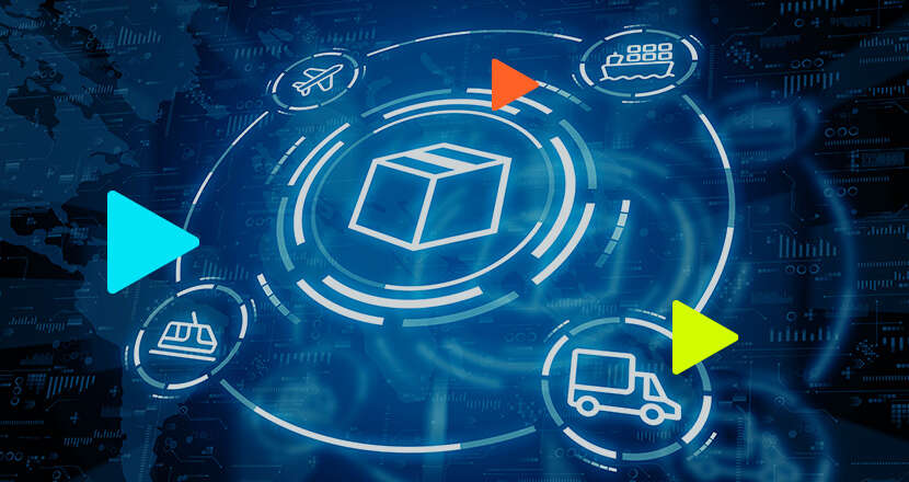 Ilustração de logística e transporte de cargas