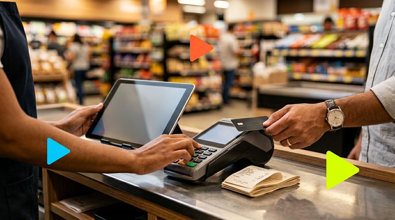 Pessoa fazendo pagamento em loja com cartão