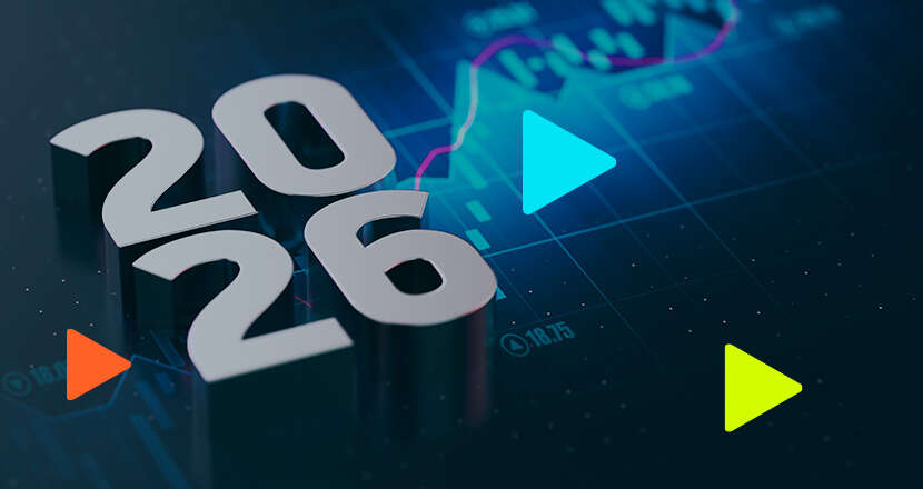 Números 2026 sobre gráfico financeiro